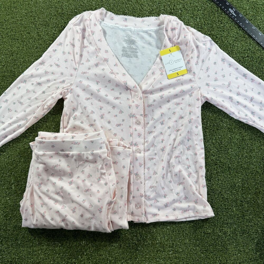 Live 2 Lounge Cooling Technology Womens Medium Tank/Cardigan/Pant 2 Piece Set